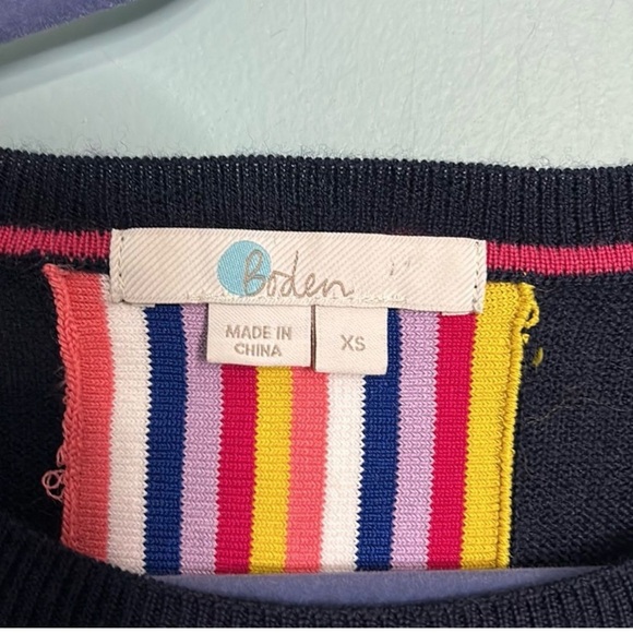 Boden Cassandra Wool Sweater Jumper Rainbow Stripe - Picture 7 of 8